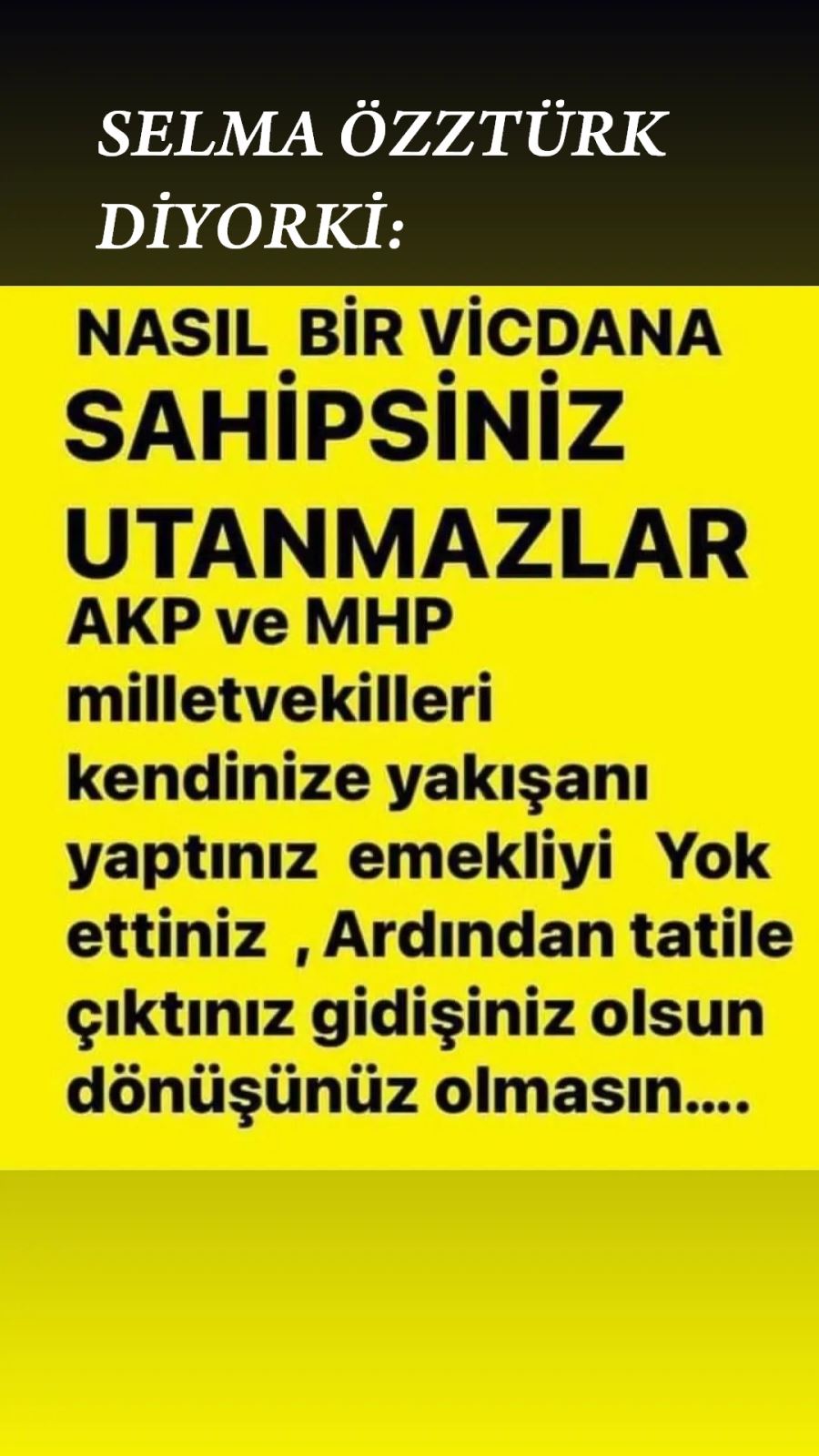 VATANDAŞ BEDDUA EDİYOR AKP VE MHP MİLLETVEKİLLERİNE.