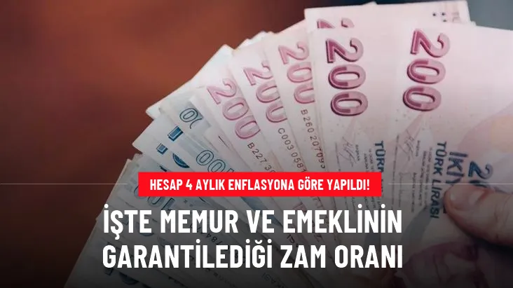 Memur ve emeklilere enflasyon zam oranı belli oldu